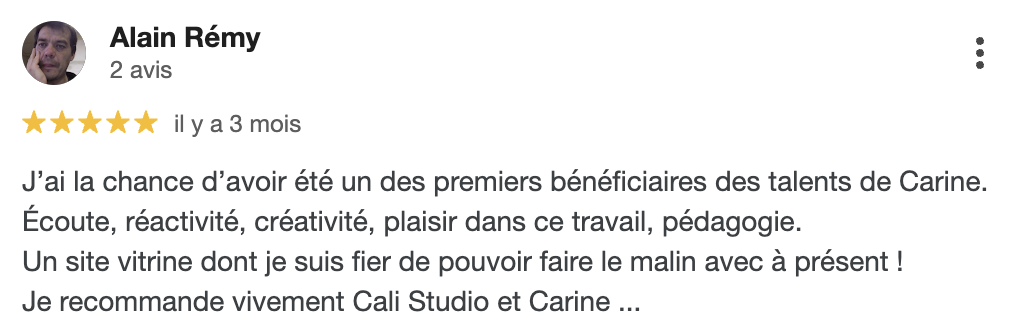 avis prestation conception de site web gaston
