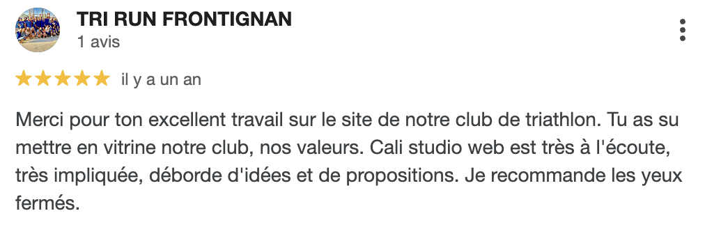 avis sur la creation du site internet par cali studio web